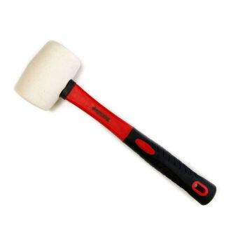 RUBBER MALLET 16oz WHITE FIBREGLASS HANDLE 350mm - TOOLZONE KDPHM110
