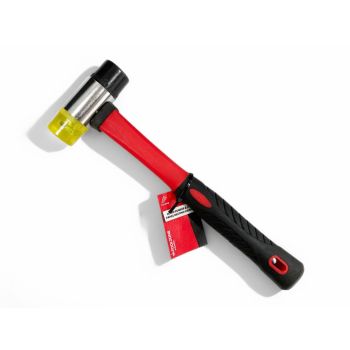 MALLET RUBBER AND NYLON HEAD 30mm FIBREGLASS HANDLE 290mm - TOOLZONE KDPHM126