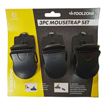 MOUSE TRAPS SET 3pc PLASTIC - TOOLZONE KDPHW144