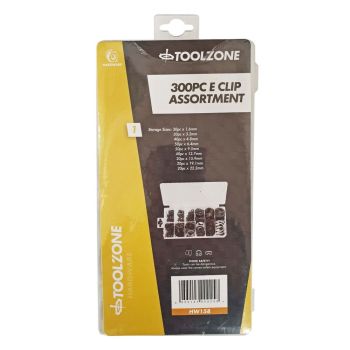 E CLIP ASSORTMENT 300pc IN STORAGE BOX - TOOLZONE KDPHW158