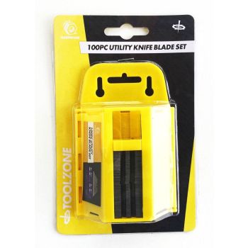 UTILITY KNIFE BLADES HEAVY DUTY 100pc IN DISPENSER - TOOLZONE KDPKN053