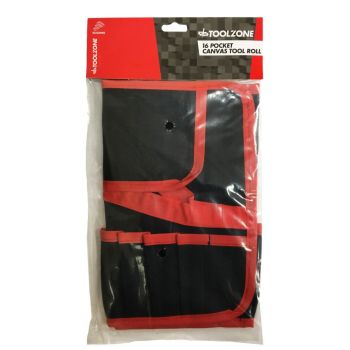 TOOL ROLL 16 POCKET CANVAS 525x285mm - TOOLZONE KDPTB030