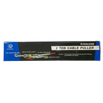 CABLE PULLER 2 TON 4000lb 4.5mm CABLE 3m LENGTH - TOOLZONE KDPTD025