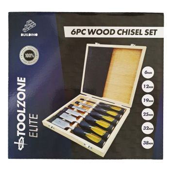 CHISEL SET WOOD 6PC 1/4", 1/2", 3/4", 1", 1.25", 1.5" IN CASE - TOOLZONE KDPWW043