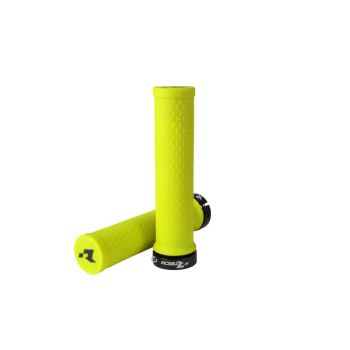 BIKE BICYCLE LOCK ON GRIPS - NEON YELLOW - RTECH B-MPRBIKEGF20