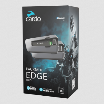 CARDO PACKTALK EDGE HELMET INTERCOM SET OF 2, TRACK COMMUNICATION, WIRELESS