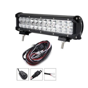 300mm 12" LED SPOT LIGHT BAR 24 LED 72W 12V + WIRING KIT INCLUDED
