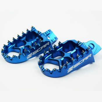 EVO FOOTPEGS BLUE 98-26 KAWASAKI KX 65 85 57mm ALUMINIUM BILLET SCAR S3512B