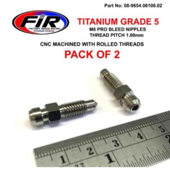 TITANIUM GR5 M6x1.00mm BLEED NIPPLE, PACK OF 2 / 34212314017 631.4.004.1A, / 105.3387.10