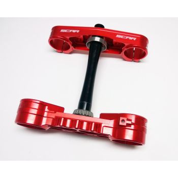 TRIPLE CLAMPS 22 RED CR 250 R, OEM OFFSET SCAR S2418 97-07, 53219-KZ3-J20 53300-KZ4-J20