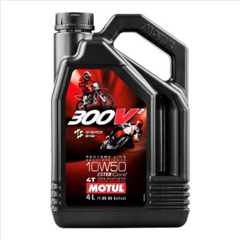 300V² 4T FACTORY LINE 10W50 4 Litre, MOTUL 450299, BOX=4, Motorcycle, 100% SYNTHETIC