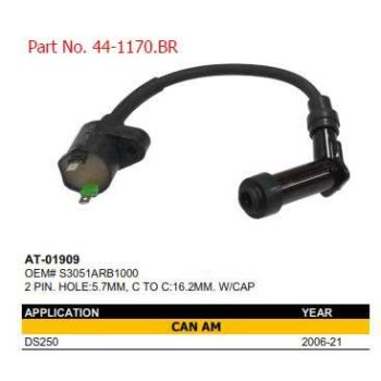 COIL HT WITH PLUG CAP. CAN AM DS250, BRONCO AT-01909, S3051ARB1000