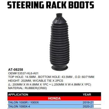 BOOT STEERING RACK, AT-08258, 53537-HL6-A01, TALON 1000R / 1000X 2019-21 TALON 1000X-4 2020-21