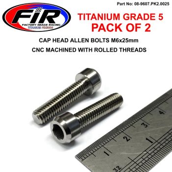 TITANIUM ALLEN BOLT M6x25, GRADE 5 TI - PACK OF 2