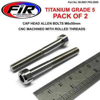 TITANIUM ALLEN BOLT M6x50, GRADE 5 TI - PACK OF 2
