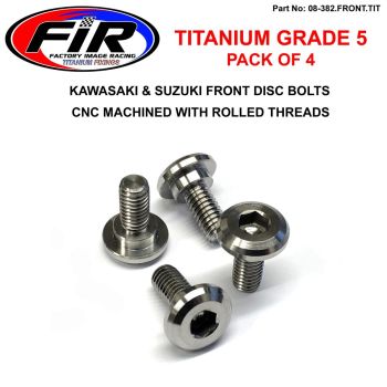 TI GR5 BOLTS DISC KAW/SUZ KIT/4, TITANIUM FRONT KIT RM KX KXF, / FIR BRAND