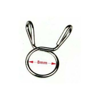 HOSE CLAMP / CLIP ID: 8mm PACK 50, OD PIPE DIA RANGE 8.5MM - 9MM