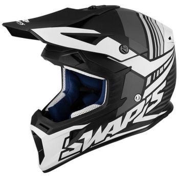 MX HELMET SM 56 BLACK/WHITE 21, SWAP'S S818 FULL FACE CSW5F0102, !! ACU GOLD APPROVED !!