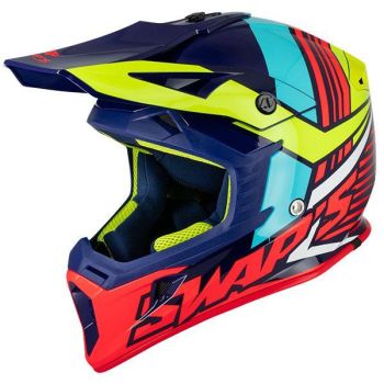 MX HELMET SM 56 BLUE/YELLOW 21, SWAP'S S818 FULL FACE CSW9G0102, !! ACU GOLD APPROVED !!