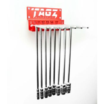 TAGZ ORGANISER T-BAR RACK RED, FITS UP TO 8 T-BARS