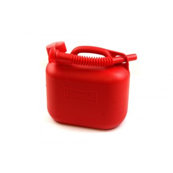 5L FUEL CAN WITH SPOUT RED, HUN5-REDST 5 Litre Plastic Fuel Can Red, JERRY CAN