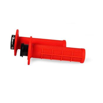 RTECH LOCK ON GRIP SET BETA, HALF WAFFLE GRIP RED, R-MPRRFBETA21