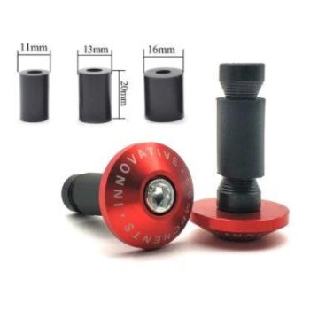 BAR ENDS 12-18mm RED, Anti Vibration Silder Plug Yamaha Kawasaki honda