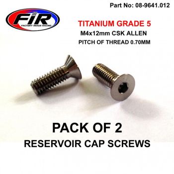 TITANIUM CSK ALLEN M4x12mm, RESERVOIR CAP SCREWS x 2,  / COUNTERSUNK