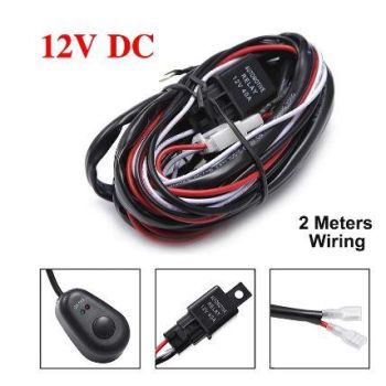 UNIVERSAL LED SPOT LIGHT BAR WIRING LOOM, FUSE / RELAY / CONNECTORS / SWITCH