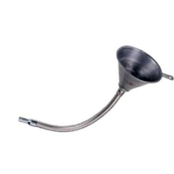 METAL FLEXIBLE SHAFT FUNNEL, MESH FILTER / 370MM LONG / BENDABLE