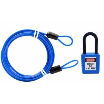 HD CABLE WIRE 2000mm + PADLOCK BLUE