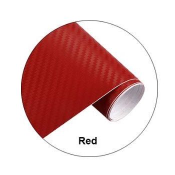 CARBON FIBER DECAL 30x127cm RED, 3D FIBER VINYL SHEET
