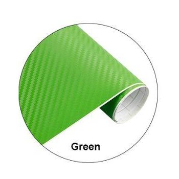 CARBON FIBER DECAL 30x127cm GREEN, 3D FIBER VINYL SHEET