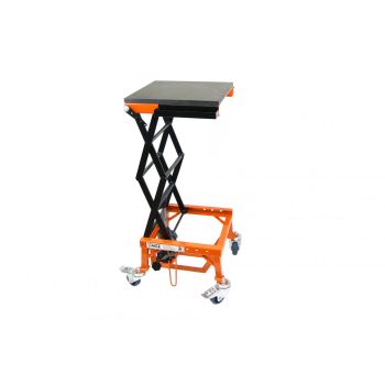 TAGZ WHEEL ABOUT LIFT ORANGE BLACK HYDRAULIC SCISSOR STAND MAX LIFT WEIGHT 150KG
