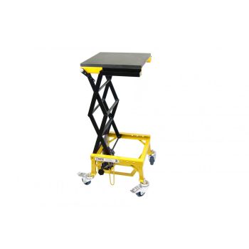 TAGZ WHEEL ABOUT LIFT 150KG (FREIGHT), YELLOW/BLACK HYDRAULIC SCISSOR STAND, MAX LIFT WEIGHT 150KG