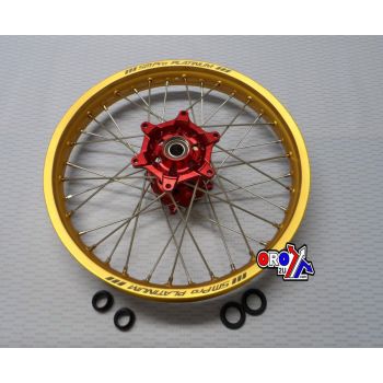 19x2.15 WHEEL HON GLOSS GOLD/GLOSS RED, GLOSS GOLD RIM, GLOSS RED HUB MX-9122, SP047.03.81.02.99