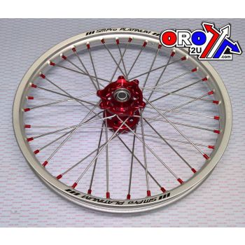 19x1.85 WHEEL HON GLOSS SILVER/GLOSS RED, GLOSS SILVER RIM, GLOSS RED HUB, SP012.03.82.00.03 MX-9011