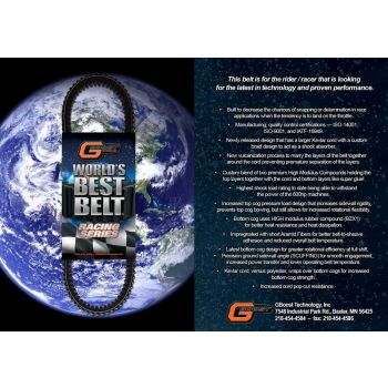 DRIVE BELT GBOOST POLARIS, RACE SERIES BELT WBB1186RS, XTX2276, XTX2288, PRO XD RANGER CREW/XP 1000 RZR TURBO