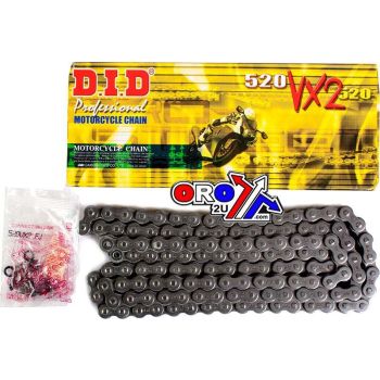 DID CHAIN 520VX2 X-RING 74L, DID520VX074, BLACK CHAIN LINKS, DID520VX2074