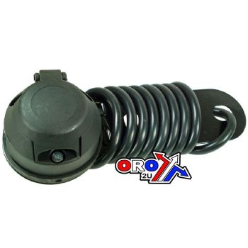 7 PIN PREWIRED SOCKET + PLATE, TRAILER SOCKET TOW / EACH, 6011