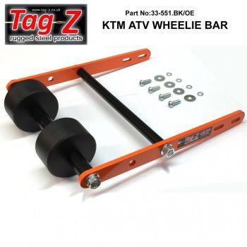 KTM WHEELIE BAR 2 ROLLER TAG-Z, KTM SX XC 450 505 525 2008/12, ATV QUAD WHEELIE SAVER / CATCH