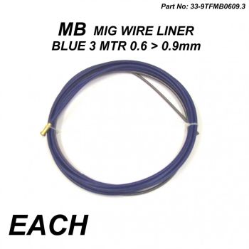 MB MIG WIRE LINER 0.6 > 0.9mm, BLUE 3 METER LINER