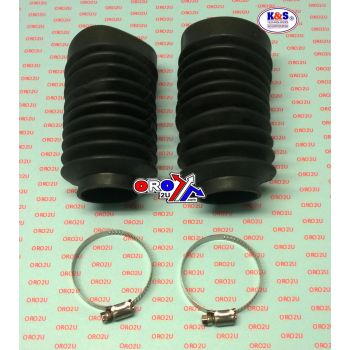 200mm FORK BOOT SET BLACK, HINKLEY T100 BONNEVILLE TYPE., KS16-3009