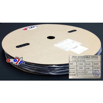 HEAT SHRINK TUBING 5mm x 100MT, BLACK / ID :3/16 = 4.76mm