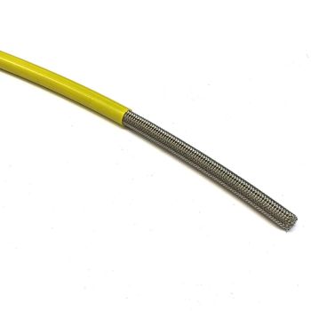 RM YELLOW HOSE 1 METER 600-03, STAINLESS STEEL BRAIDED HOSE, 600-03YE / PTFE / PVC COVERED