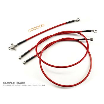 HOSE FRONT BRAKE KIT/3 RED/BK YAMAHA YFZ 350 BANSHEE 90-06 Y01-1-051/P