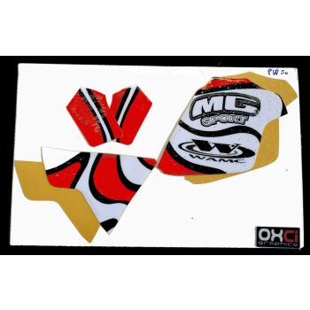 PW50 YAMAHA RED/WE/BK, DECAL KIT, RAD AND TANK