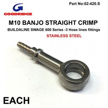BANJO STRAIGHT STAINLESS 0*, BUILDALINE SWAGE 600 Series -3, GOODRIDGE S5092-03C
