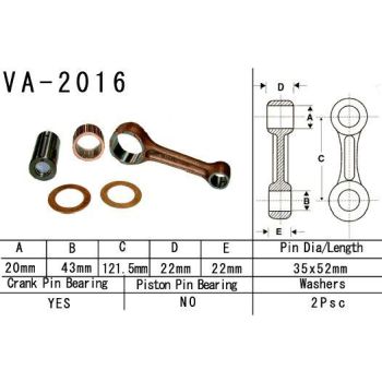 CONNECTING ROD KIT YFM400, VESRAH VA-2016 YAMAHA ATV