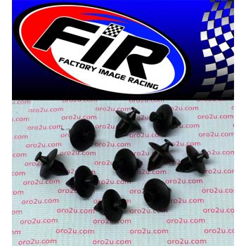 PACK-10 PLASTIC CENTER PUSH FENDER CLIPS RIVETS, 8mm x 20mm x 22mm